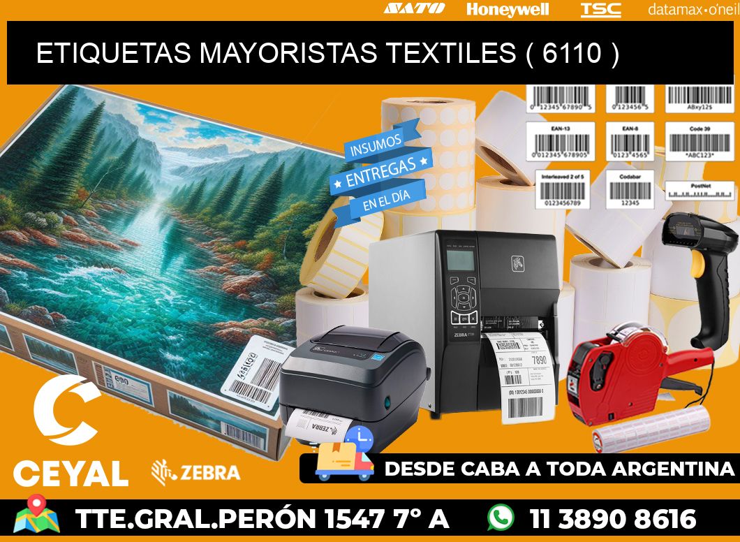 ETIQUETAS MAYORISTAS TEXTILES ( 6110 )