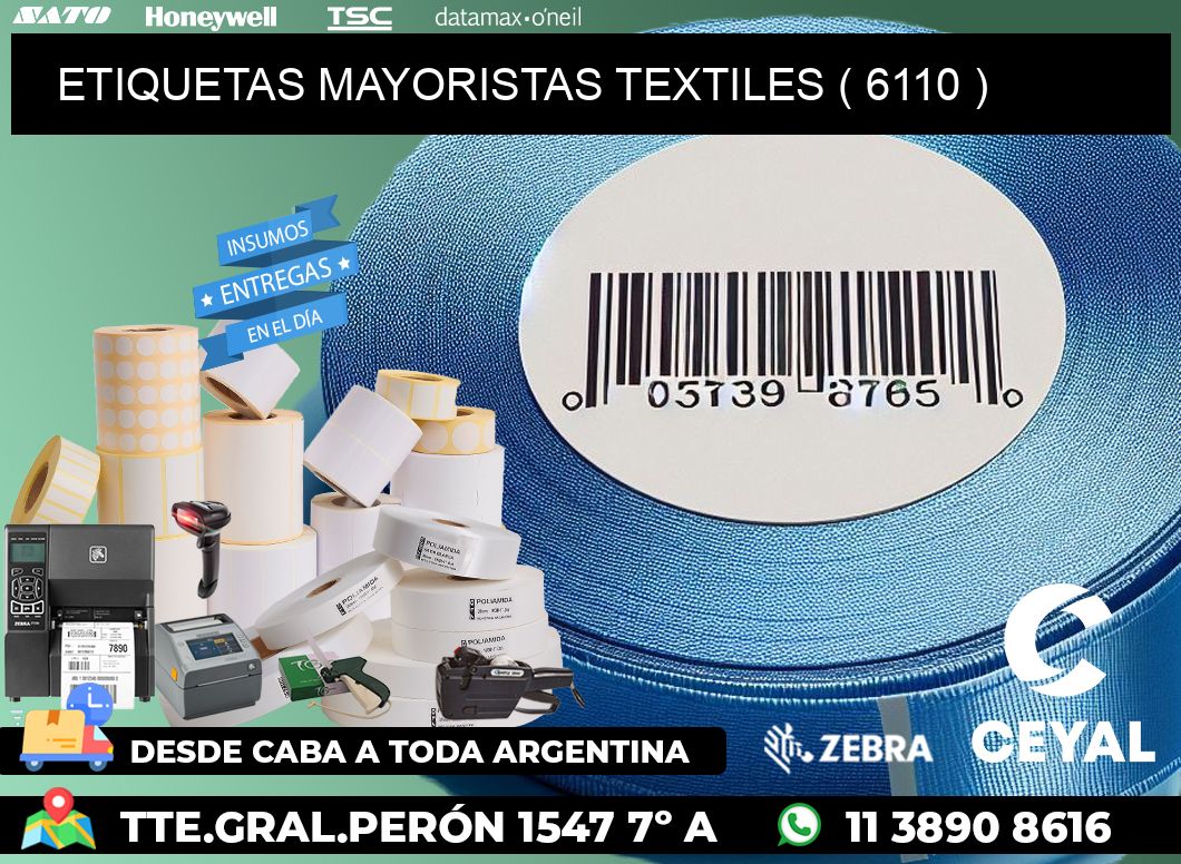 ETIQUETAS MAYORISTAS TEXTILES ( 6110 )