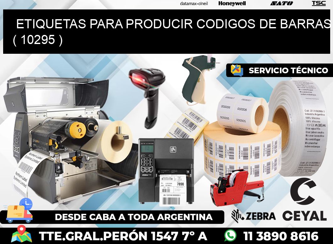 ETIQUETAS PARA PRODUCIR CODIGOS DE BARRAS ( 10295 )