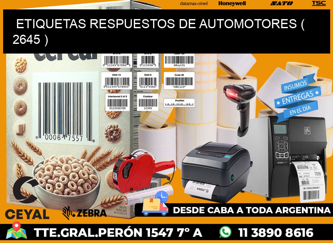 ETIQUETAS RESPUESTOS DE AUTOMOTORES ( 2645 )