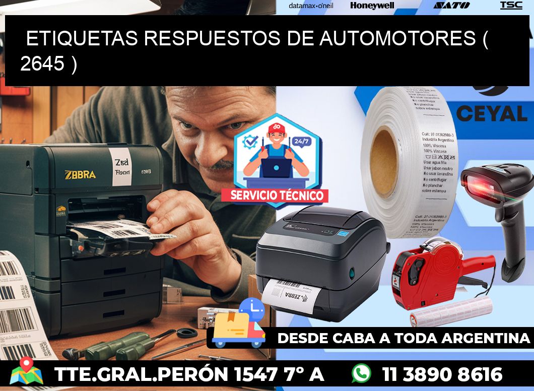 ETIQUETAS RESPUESTOS DE AUTOMOTORES ( 2645 )