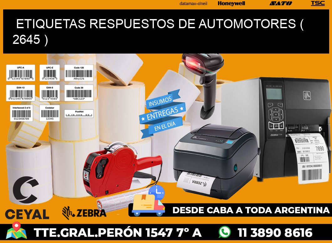 ETIQUETAS RESPUESTOS DE AUTOMOTORES ( 2645 )