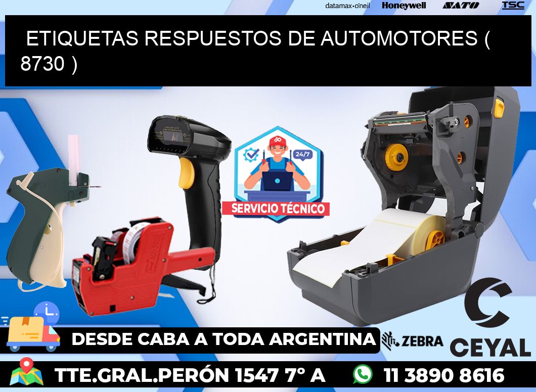 ETIQUETAS RESPUESTOS DE AUTOMOTORES ( 8730 )