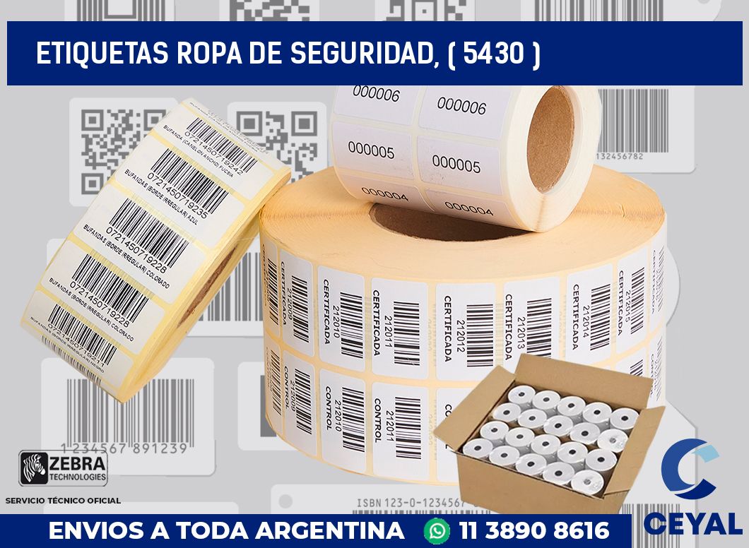 ETIQUETAS ROPA DE SEGURIDAD, ( 5430 )