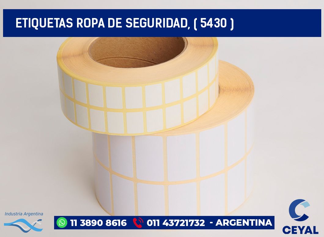 ETIQUETAS ROPA DE SEGURIDAD, ( 5430 )