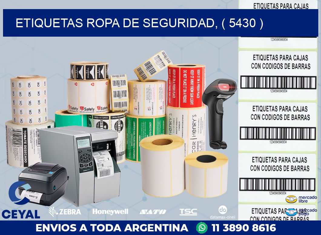 ETIQUETAS ROPA DE SEGURIDAD, ( 5430 )