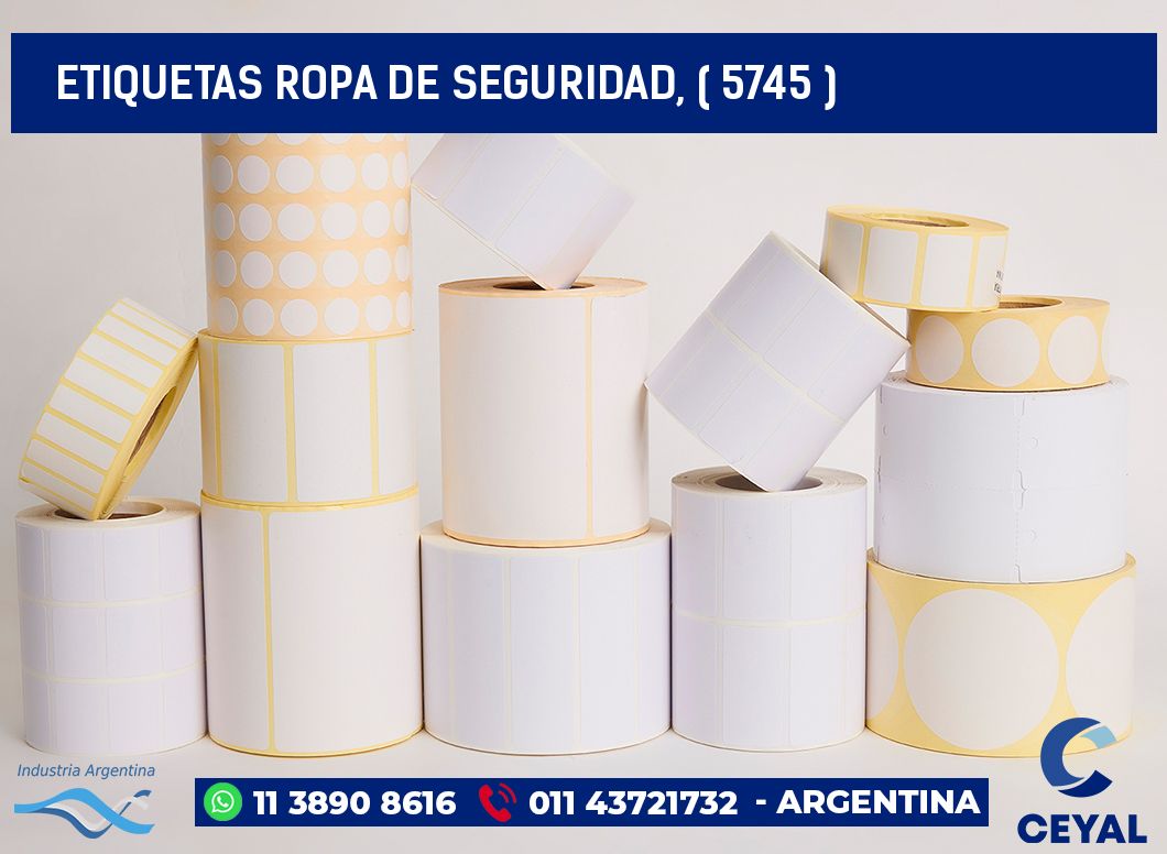 ETIQUETAS ROPA DE SEGURIDAD, ( 5745 )