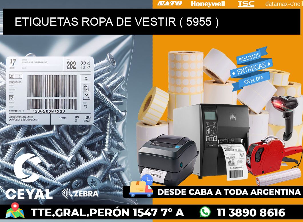 ETIQUETAS ROPA DE VESTIR ( 5955 )