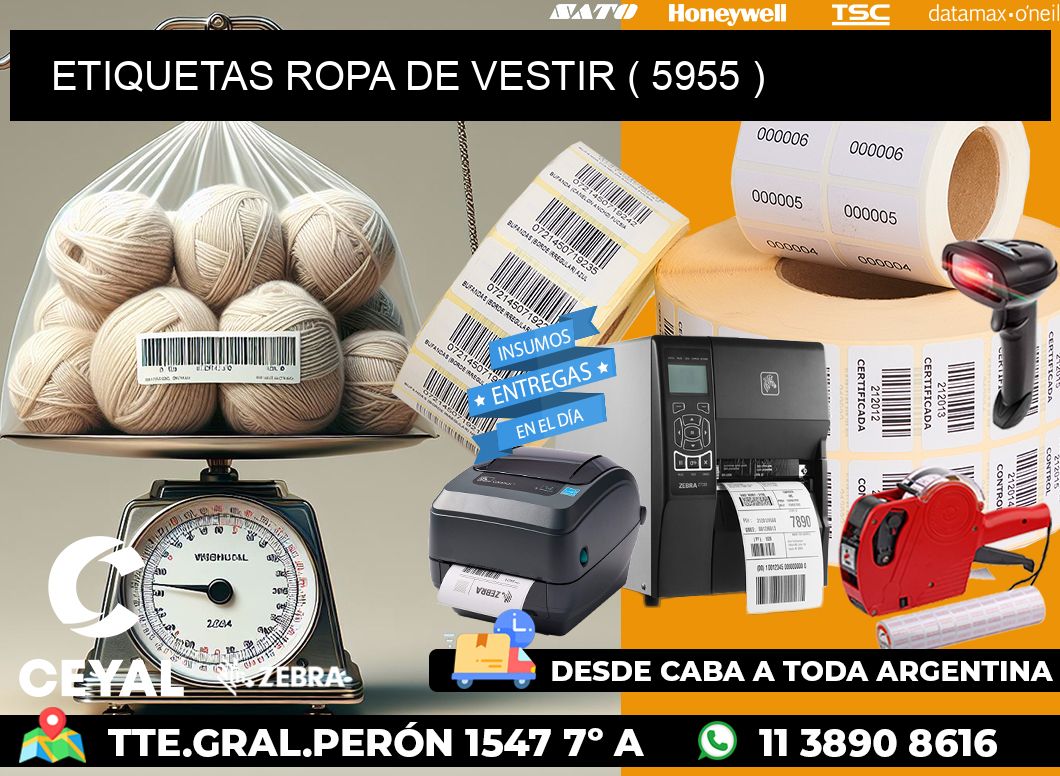 ETIQUETAS ROPA DE VESTIR ( 5955 )