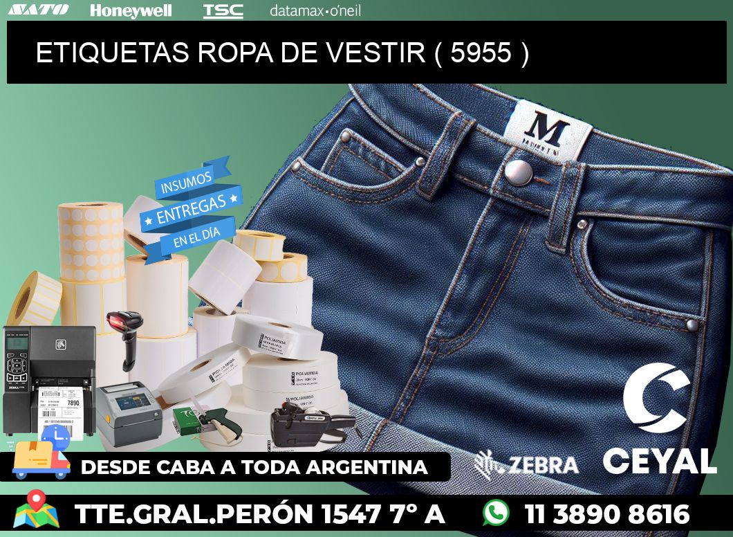 ETIQUETAS ROPA DE VESTIR ( 5955 )