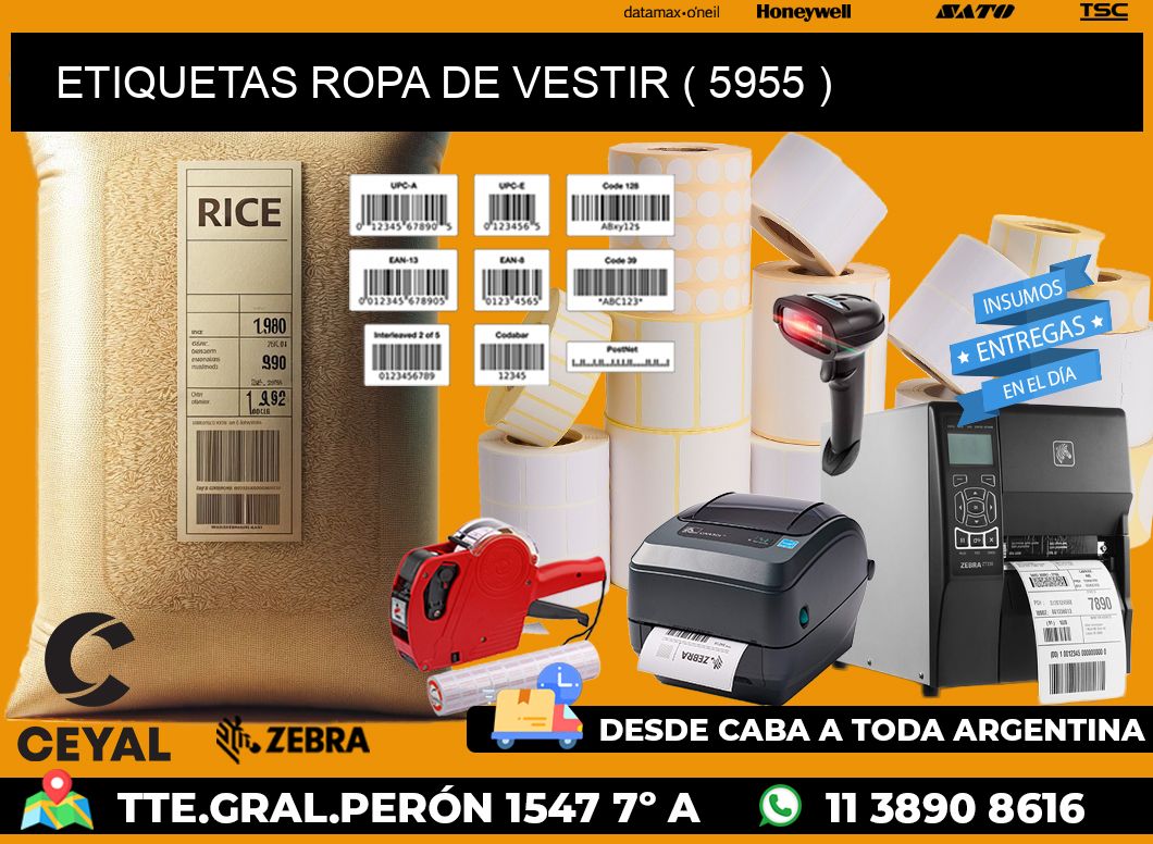 ETIQUETAS ROPA DE VESTIR ( 5955 )