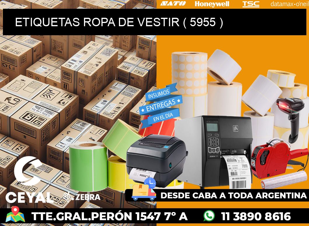 ETIQUETAS ROPA DE VESTIR ( 5955 )