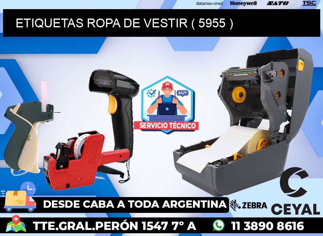 ETIQUETAS ROPA DE VESTIR ( 5955 )