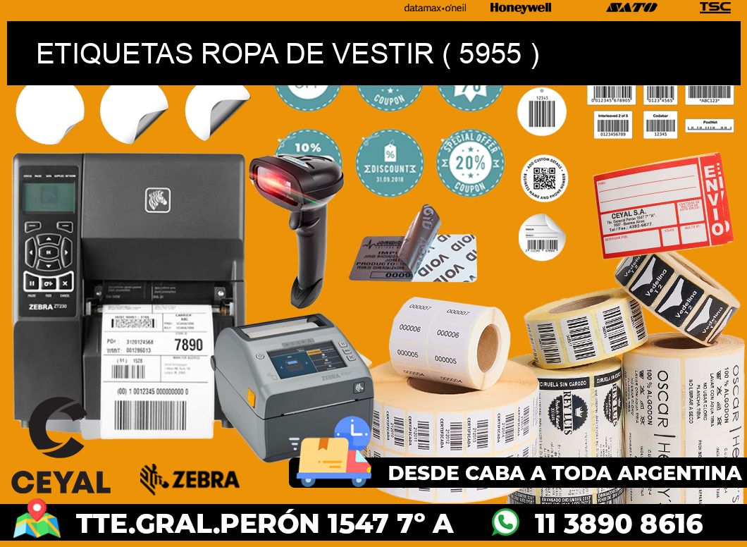 ETIQUETAS ROPA DE VESTIR ( 5955 )