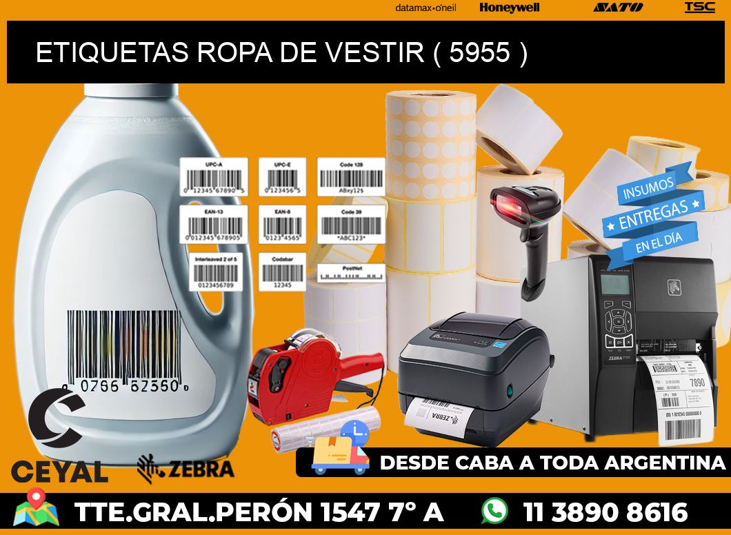 ETIQUETAS ROPA DE VESTIR ( 5955 )