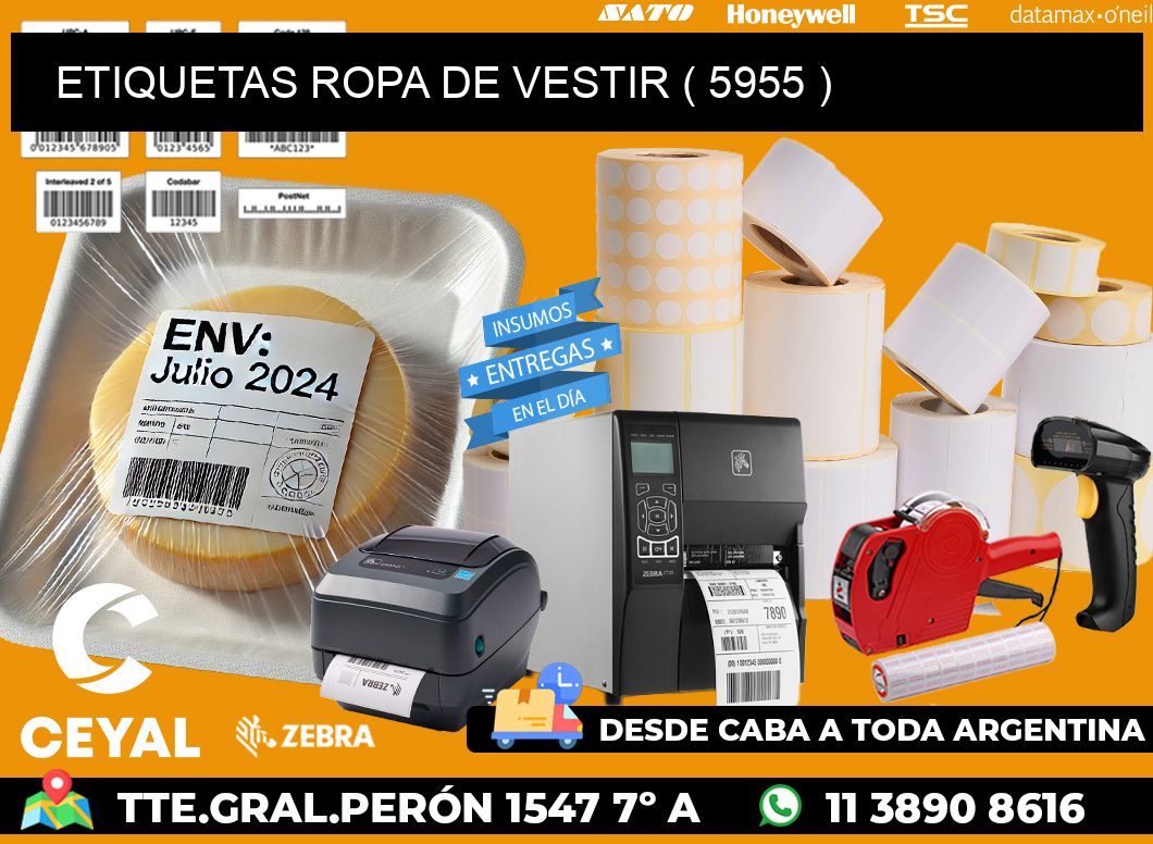 ETIQUETAS ROPA DE VESTIR ( 5955 )