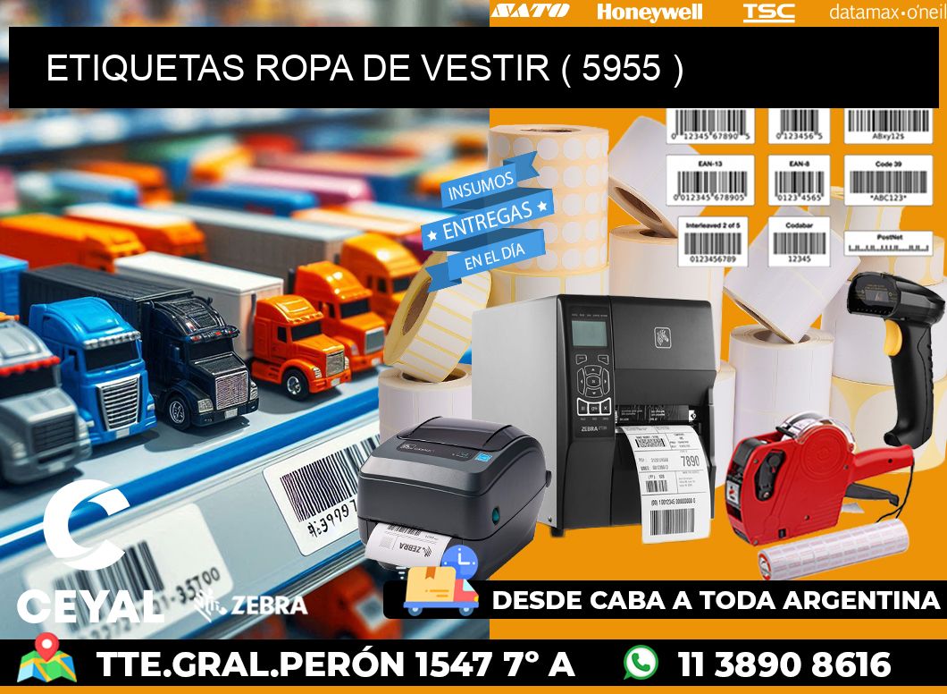 ETIQUETAS ROPA DE VESTIR ( 5955 )