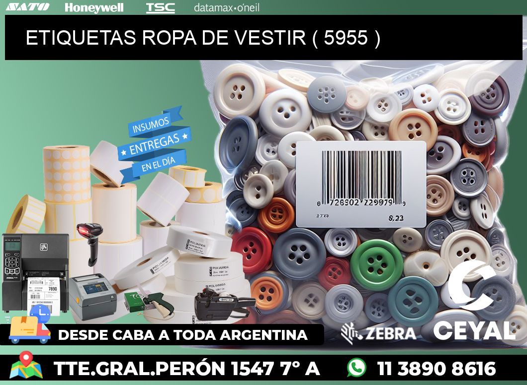 ETIQUETAS ROPA DE VESTIR ( 5955 )