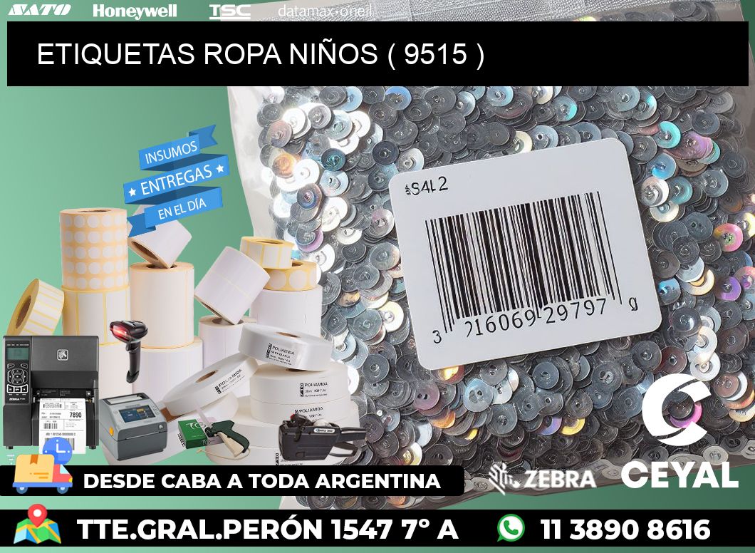 ETIQUETAS ROPA NIÑOS ( 9515 )