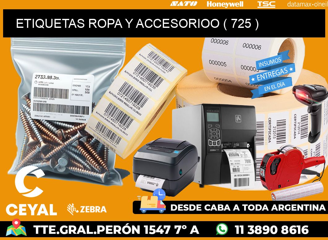 ETIQUETAS ROPA Y ACCESORIOO ( 725 )