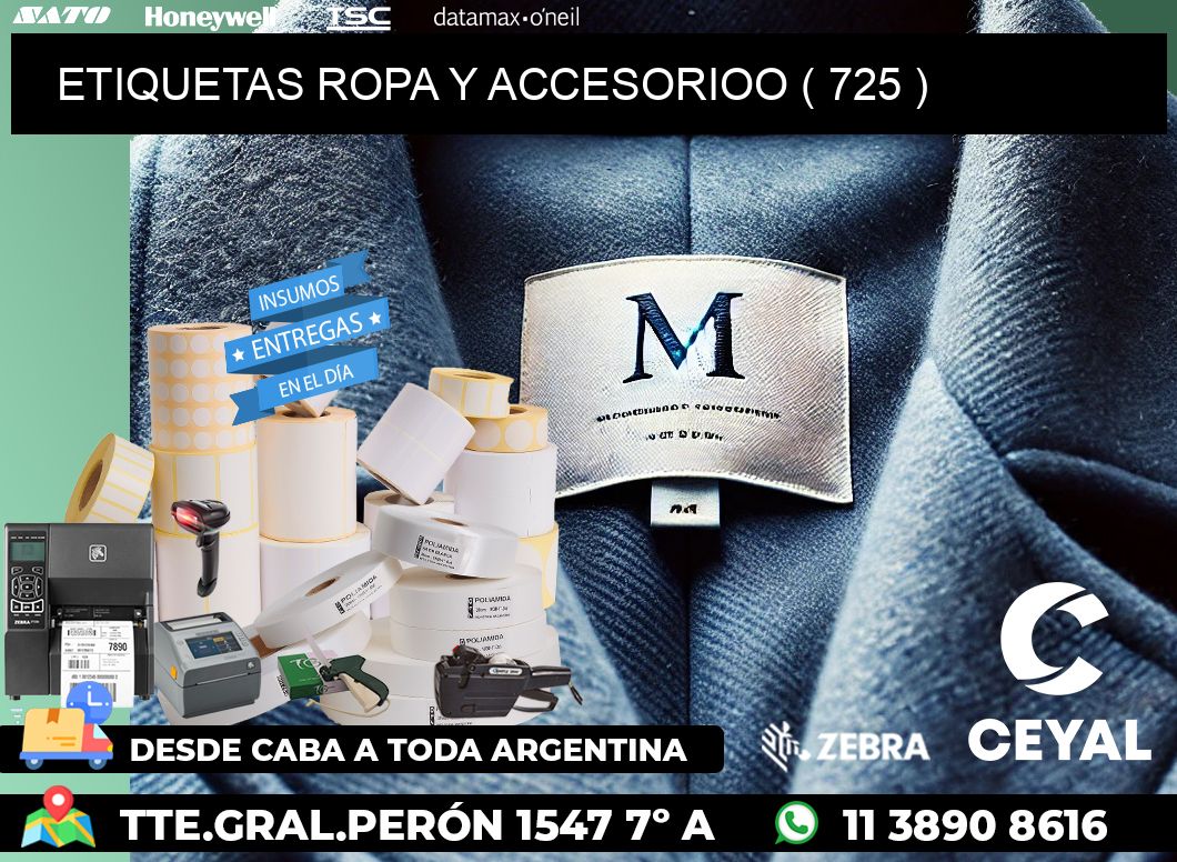 ETIQUETAS ROPA Y ACCESORIOO ( 725 )