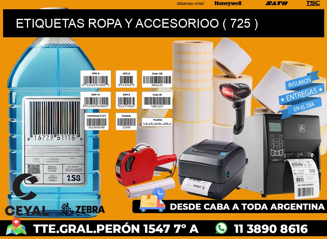 ETIQUETAS ROPA Y ACCESORIOO ( 725 )