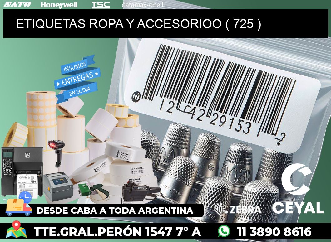 ETIQUETAS ROPA Y ACCESORIOO ( 725 )