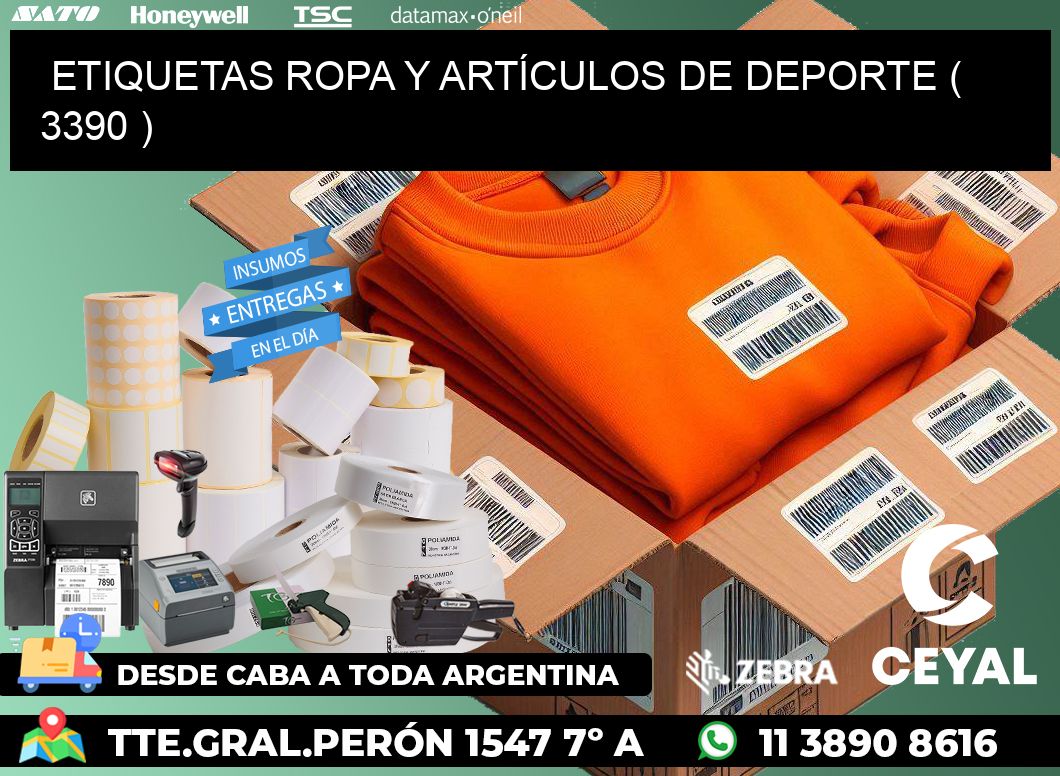 ETIQUETAS ROPA Y ARTÍCULOS DE DEPORTE ( 3390 )