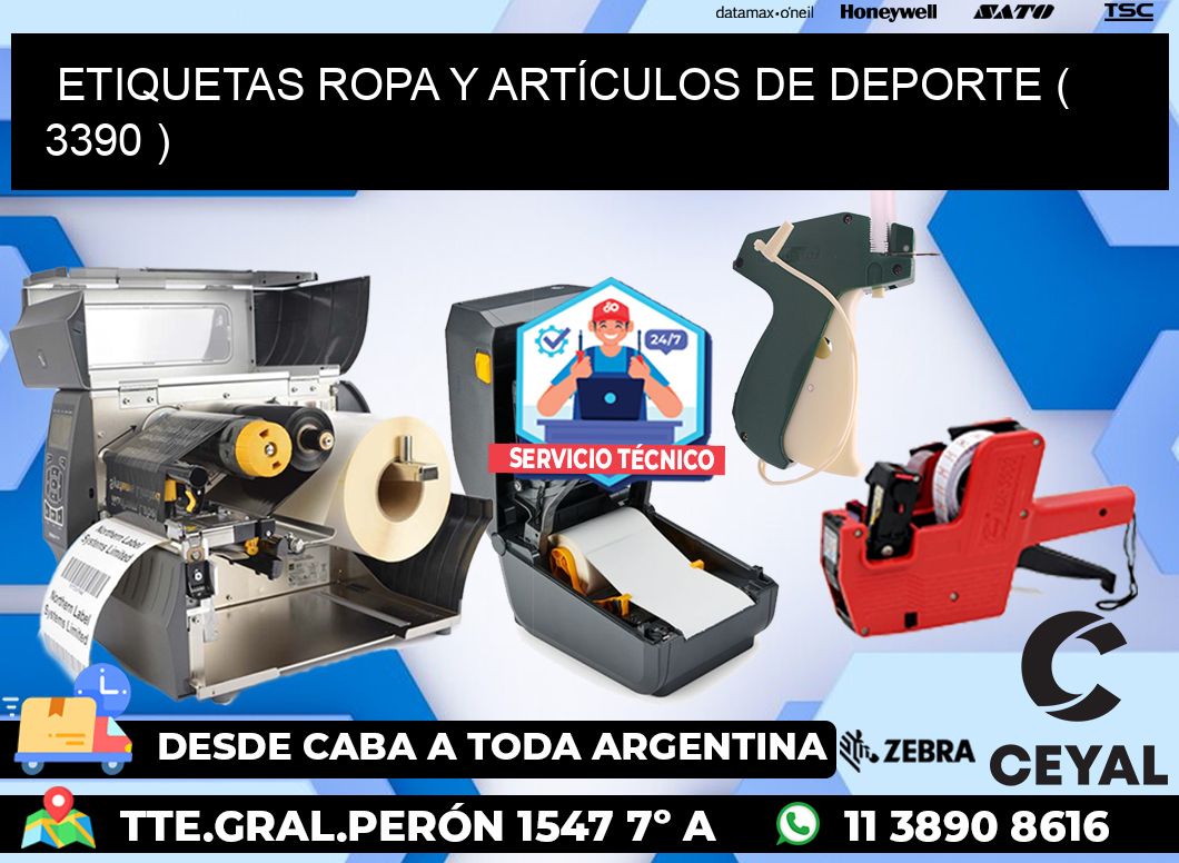 ETIQUETAS ROPA Y ARTÍCULOS DE DEPORTE ( 3390 )