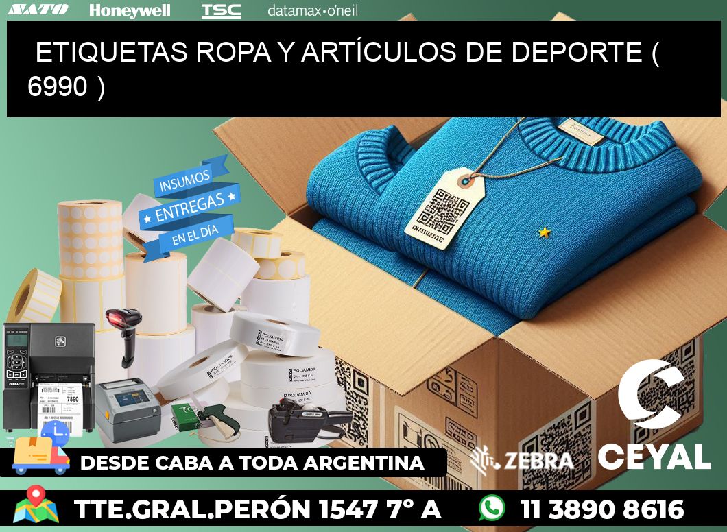 ETIQUETAS ROPA Y ARTÍCULOS DE DEPORTE ( 6990 )