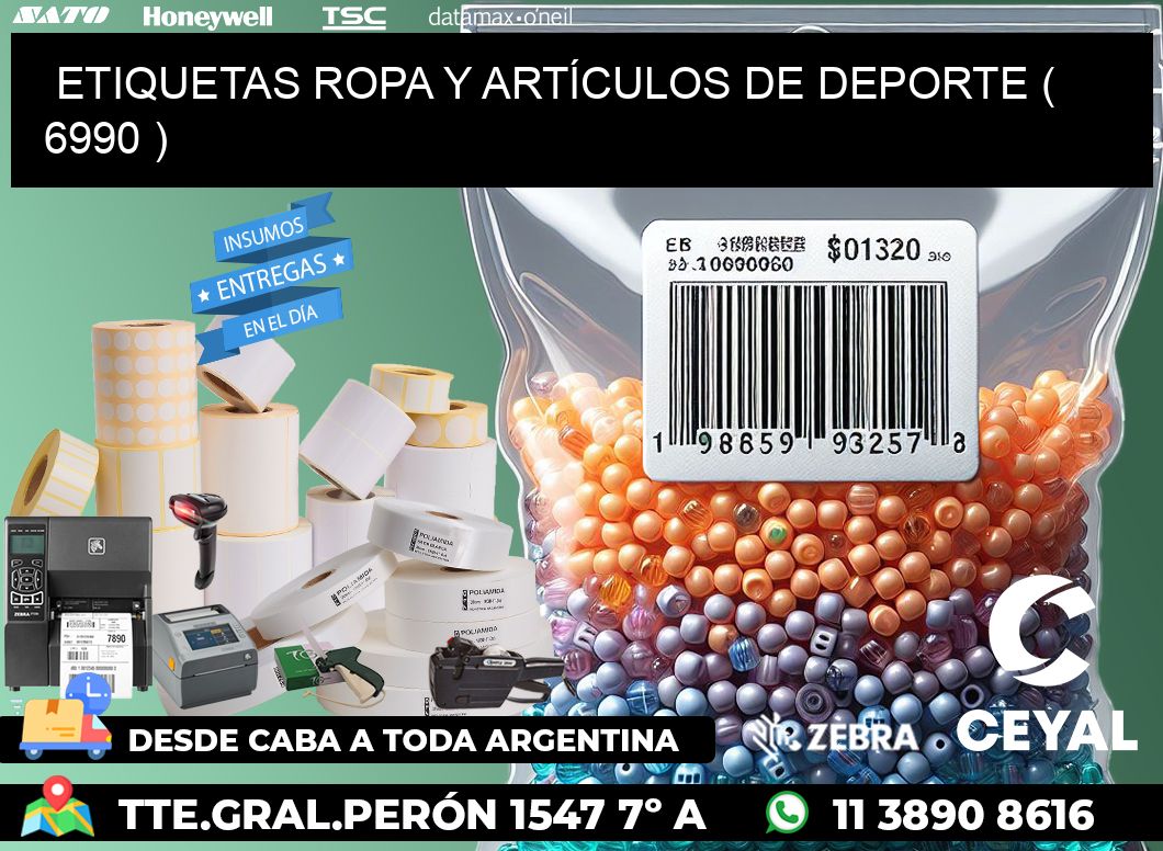 ETIQUETAS ROPA Y ARTÍCULOS DE DEPORTE ( 6990 )