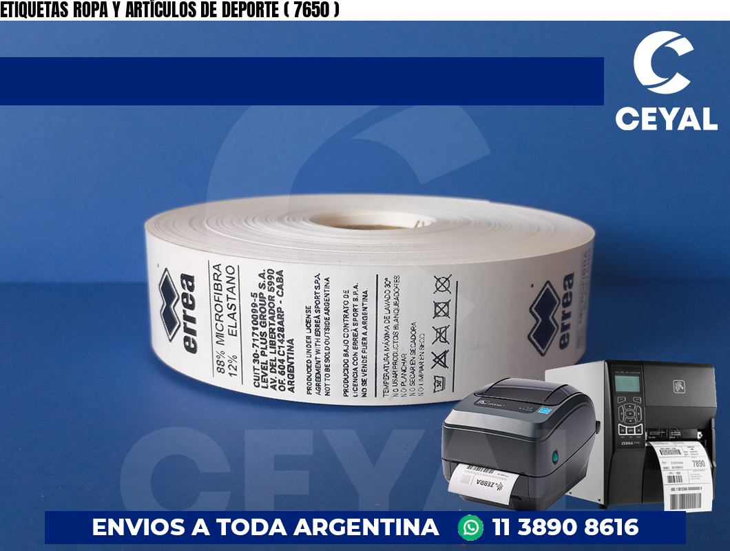 ETIQUETAS ROPA Y ARTÍCULOS DE DEPORTE ( 7650 )