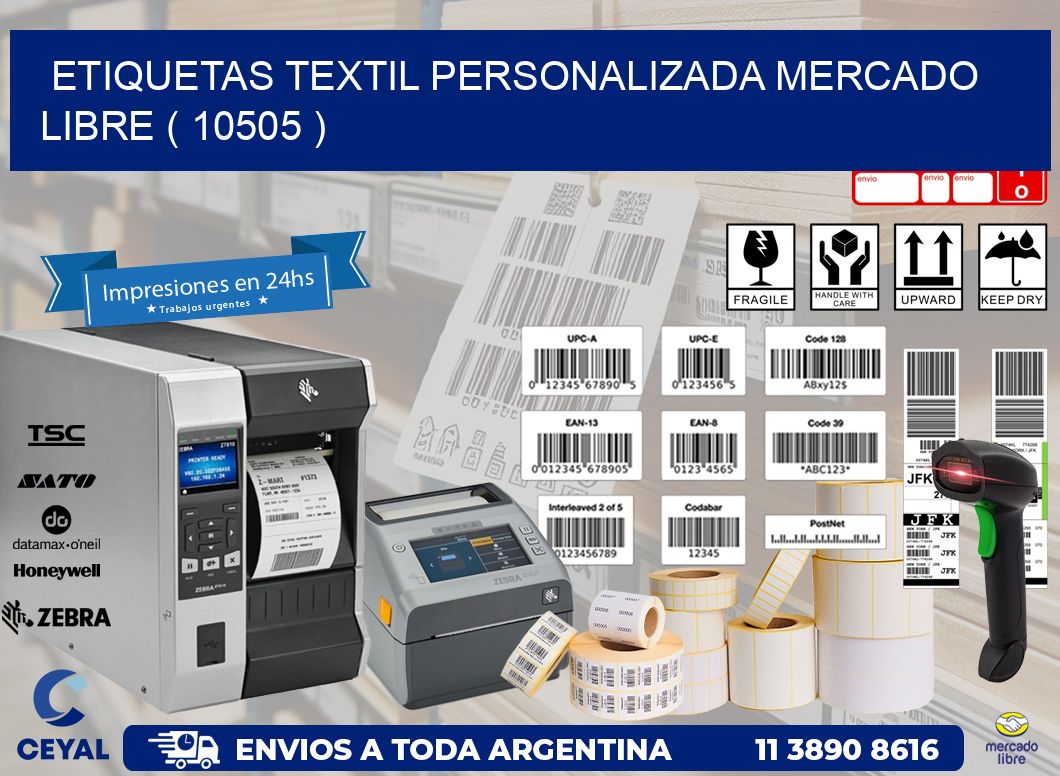 ETIQUETAS TEXTIL PERSONALIZADA MERCADO LIBRE ( 10505 )