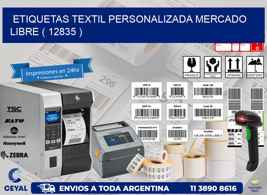 ETIQUETAS TEXTIL PERSONALIZADA MERCADO LIBRE ( 12835 )