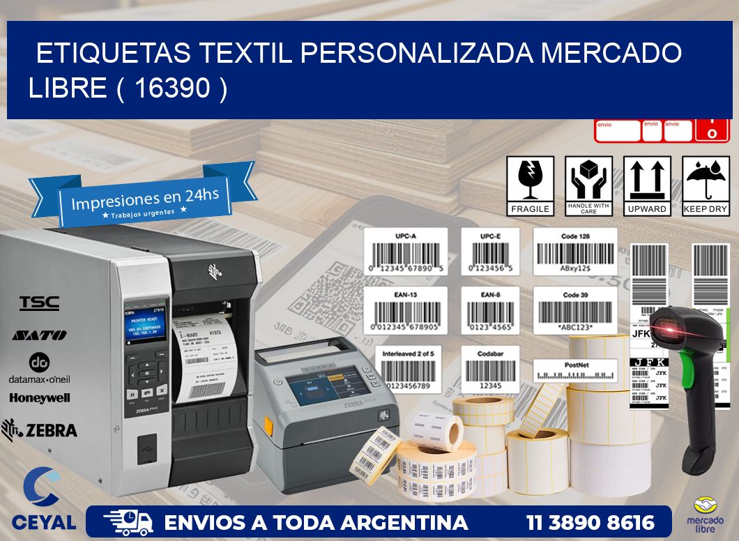 ETIQUETAS TEXTIL PERSONALIZADA MERCADO LIBRE ( 16390 )