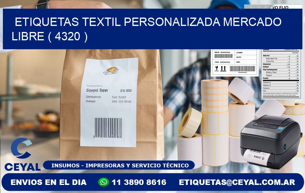 ETIQUETAS TEXTIL PERSONALIZADA MERCADO LIBRE ( 4320 )