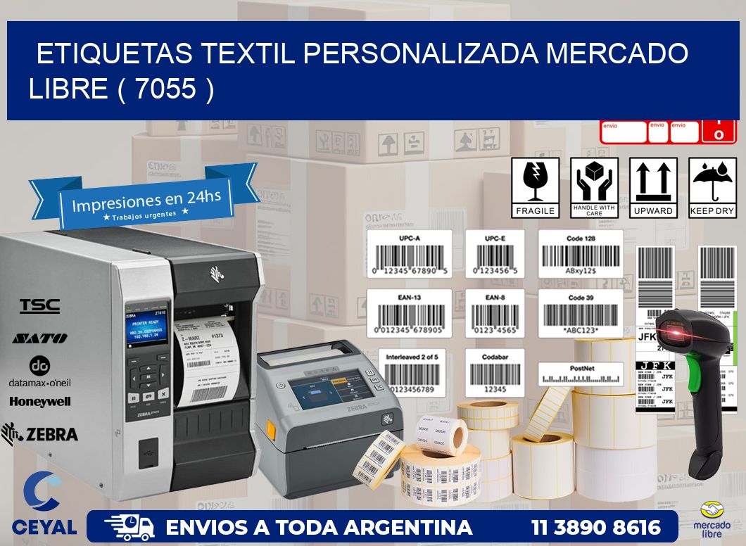 ETIQUETAS TEXTIL PERSONALIZADA MERCADO LIBRE ( 7055 )