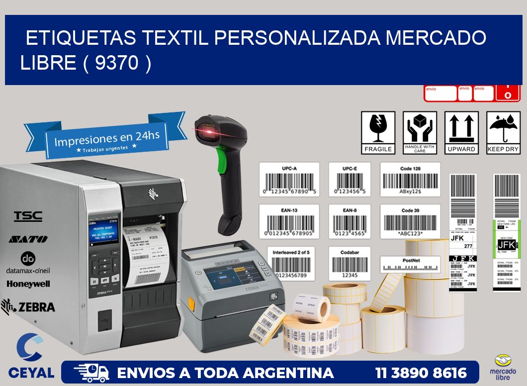 ETIQUETAS TEXTIL PERSONALIZADA MERCADO LIBRE ( 9370 )