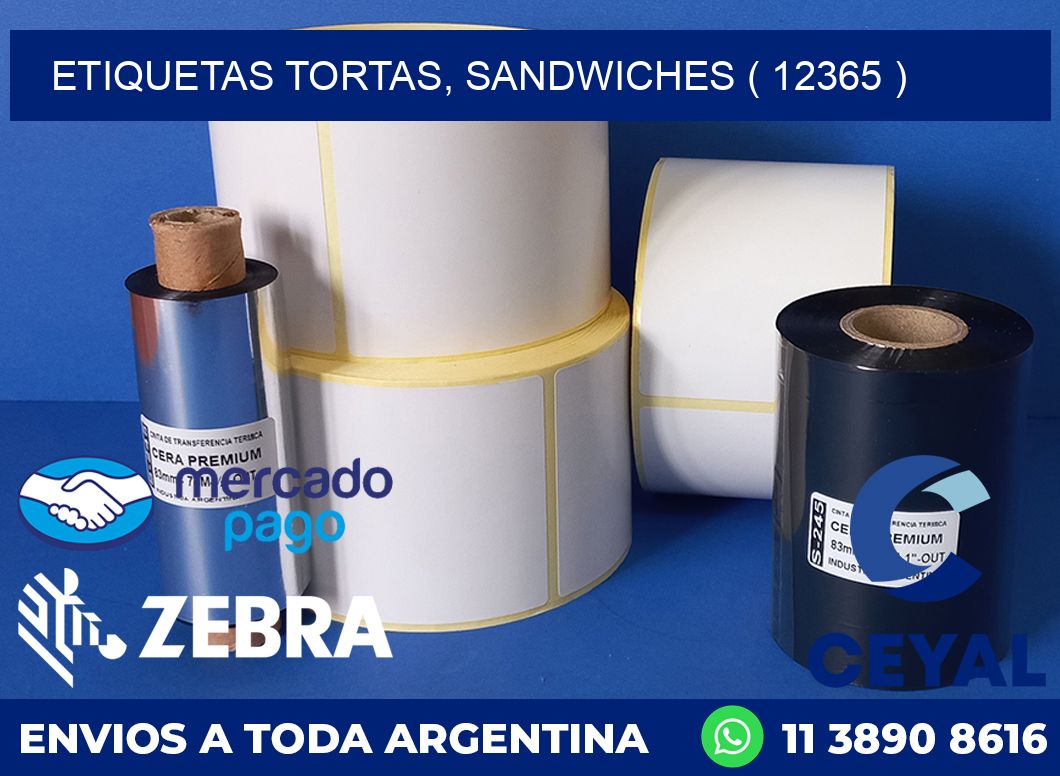 ETIQUETAS TORTAS, SANDWICHES ( 12365 )