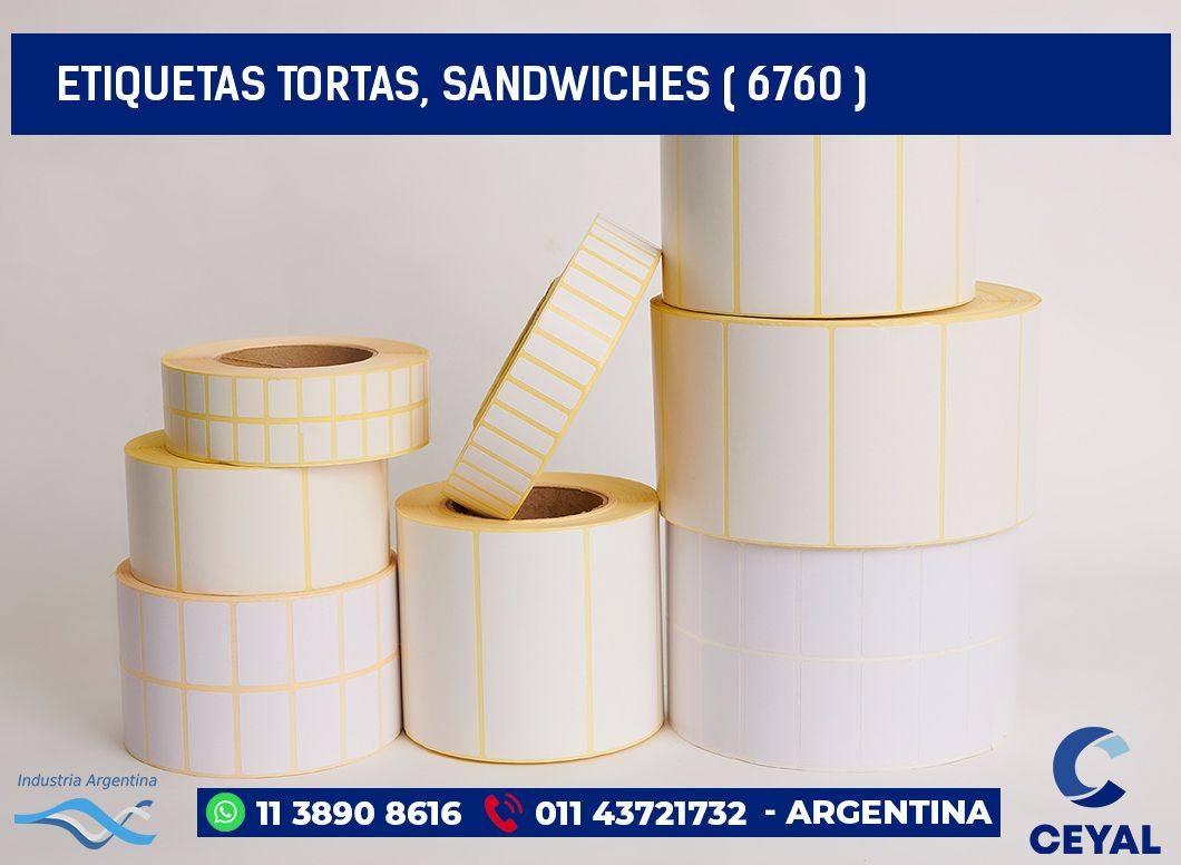 ETIQUETAS TORTAS, SANDWICHES ( 6760 )