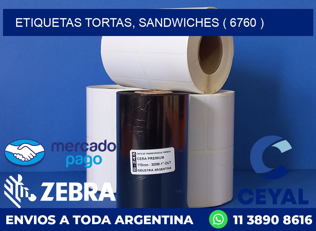 ETIQUETAS TORTAS, SANDWICHES ( 6760 )