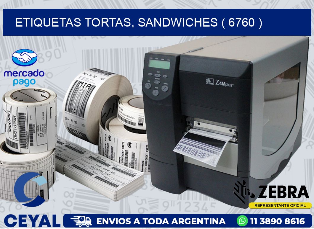 ETIQUETAS TORTAS, SANDWICHES ( 6760 )