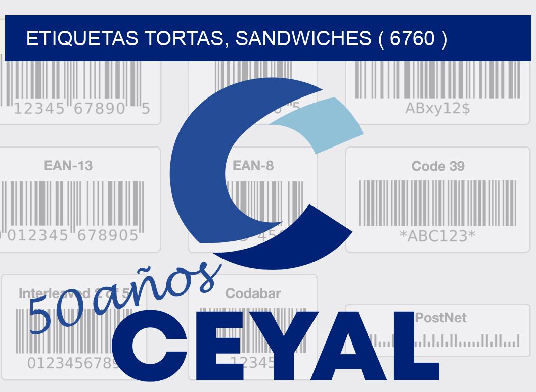 ETIQUETAS TORTAS, SANDWICHES ( 6760 )