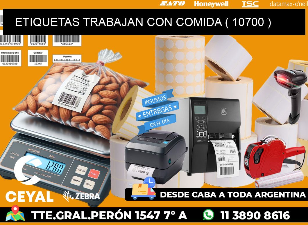 ETIQUETAS TRABAJAN CON COMIDA ( 10700 )