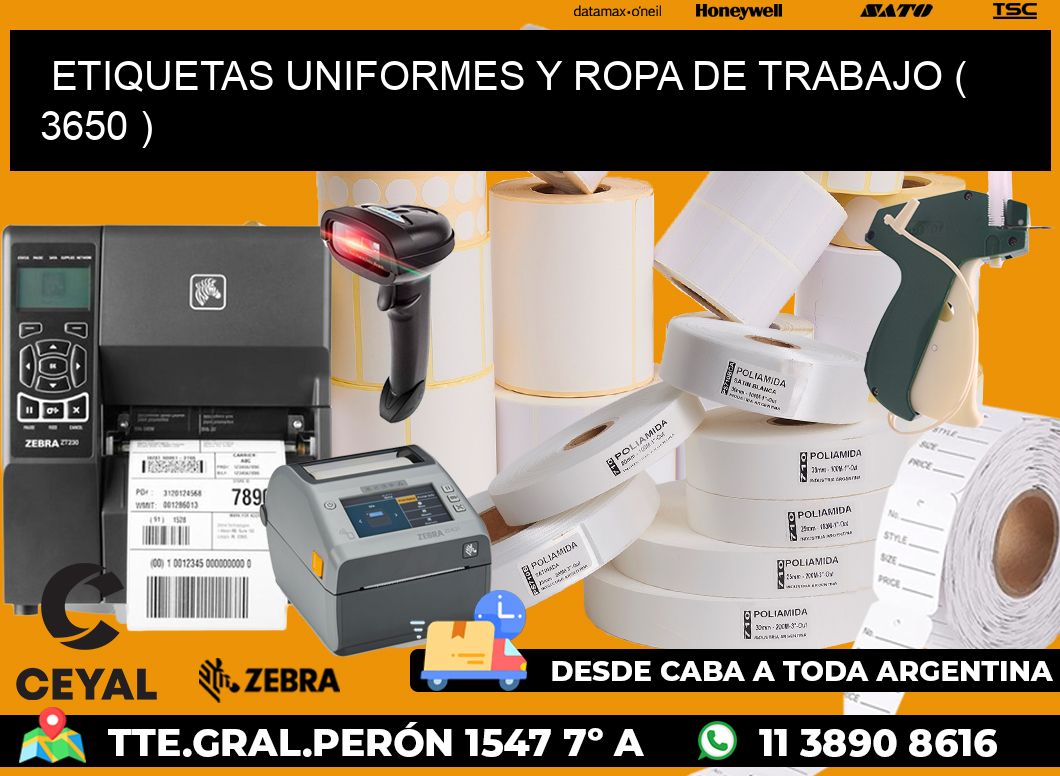 ETIQUETAS UNIFORMES Y ROPA DE TRABAJO ( 3650 )