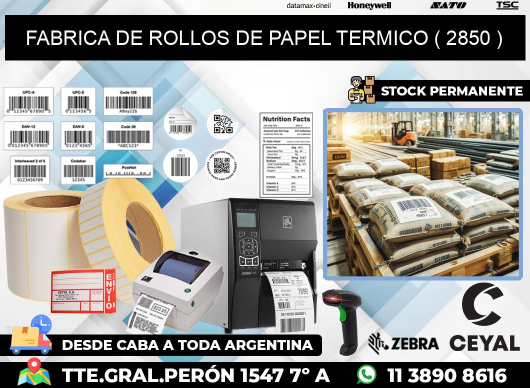 FABRICA DE ROLLOS DE PAPEL TERMICO ( 2850 )
