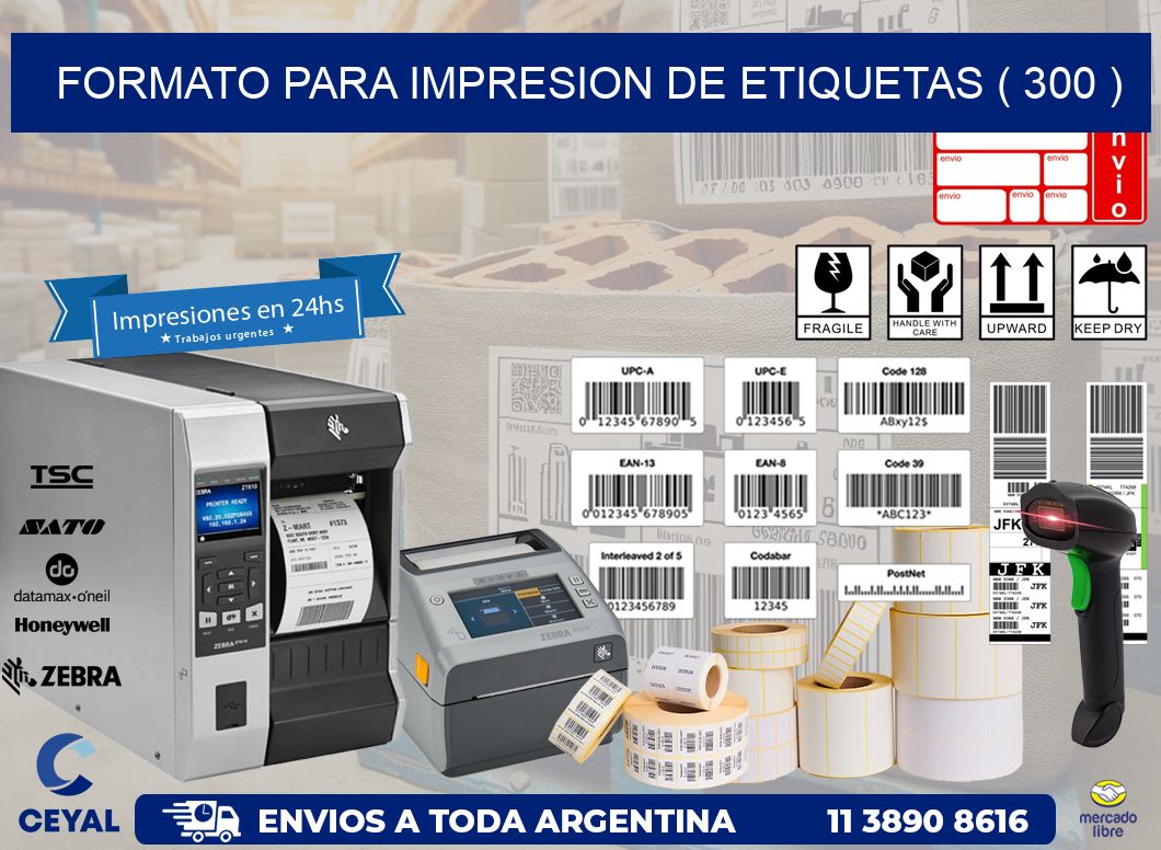 FORMATO PARA IMPRESION DE ETIQUETAS ( 300 )