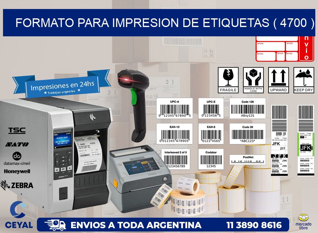 FORMATO PARA IMPRESION DE ETIQUETAS ( 4700 )