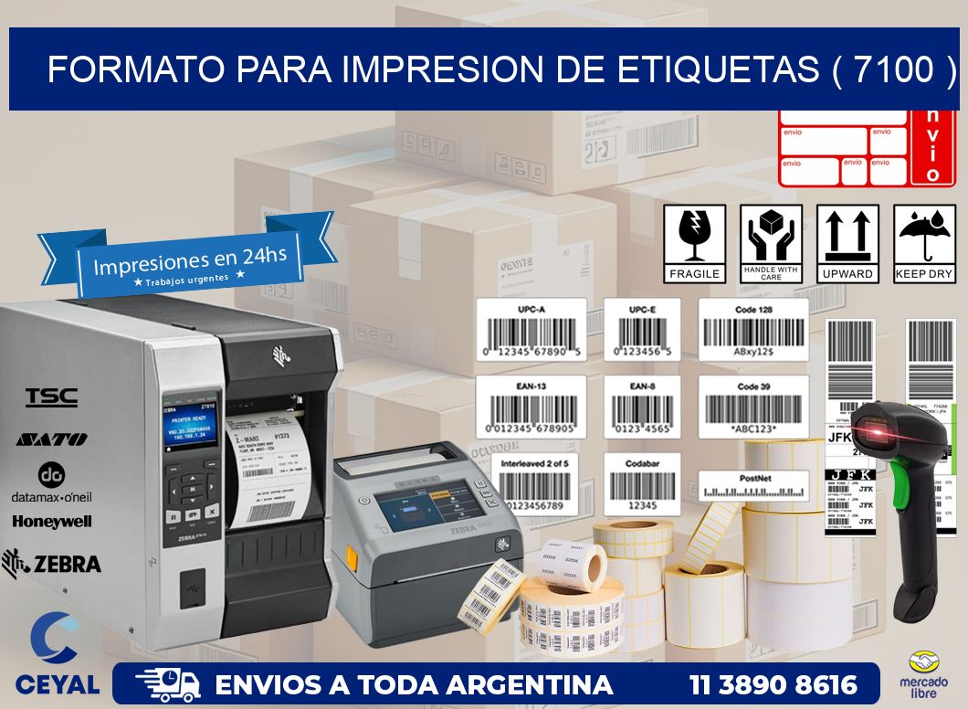 FORMATO PARA IMPRESION DE ETIQUETAS ( 7100 )