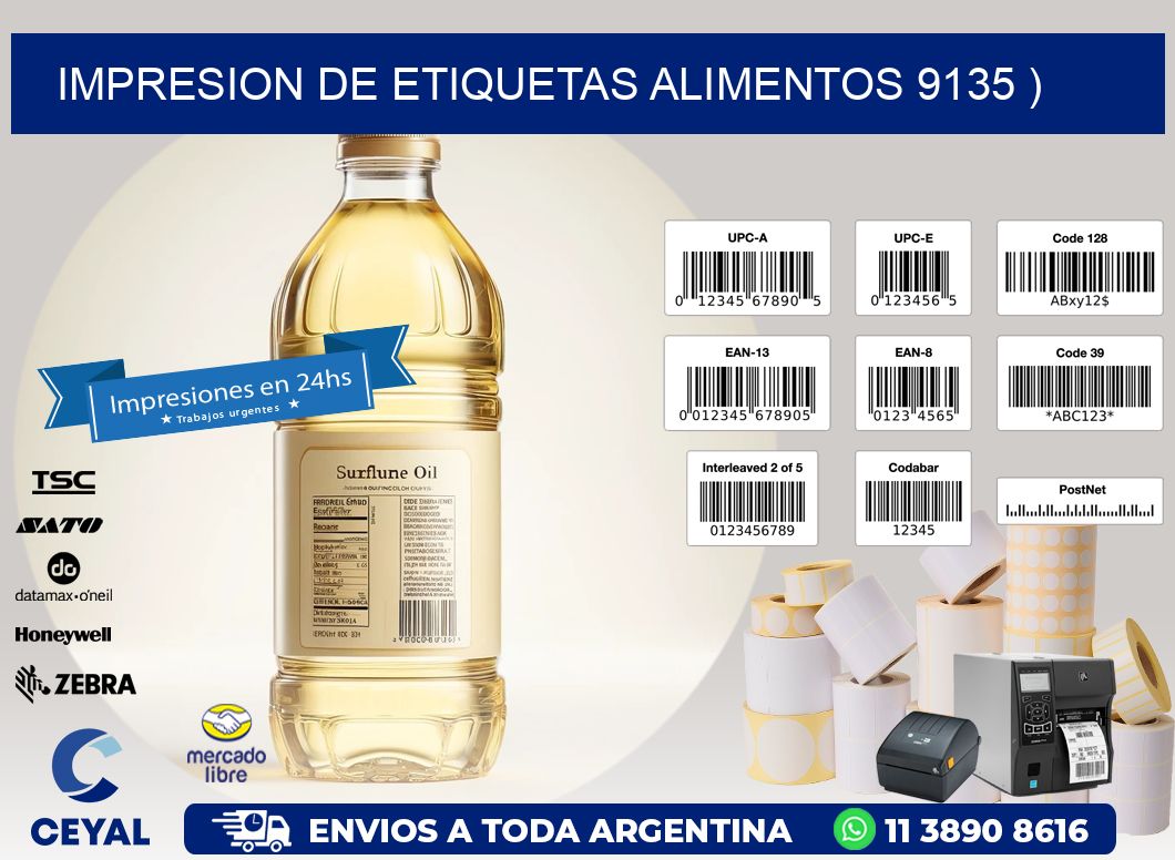 IMPRESION DE ETIQUETAS ALIMENTOS 9135 )